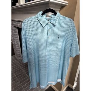 Peter Millar Polo Summer Comfort  Print Performance Golf Shirt Mens XLarge